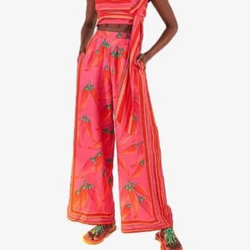 Farm Rio Pepper Wide-Leg Printed Pants - Picture 2 of 4
